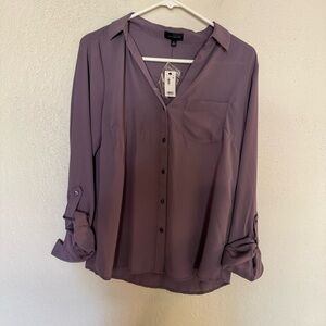 NWT The Limited Women’s Long Sleeve Purple Button Down Blouse